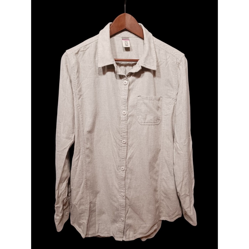 Stio Womens Striped Long Sleeve Button Up Shirt XL Cotton